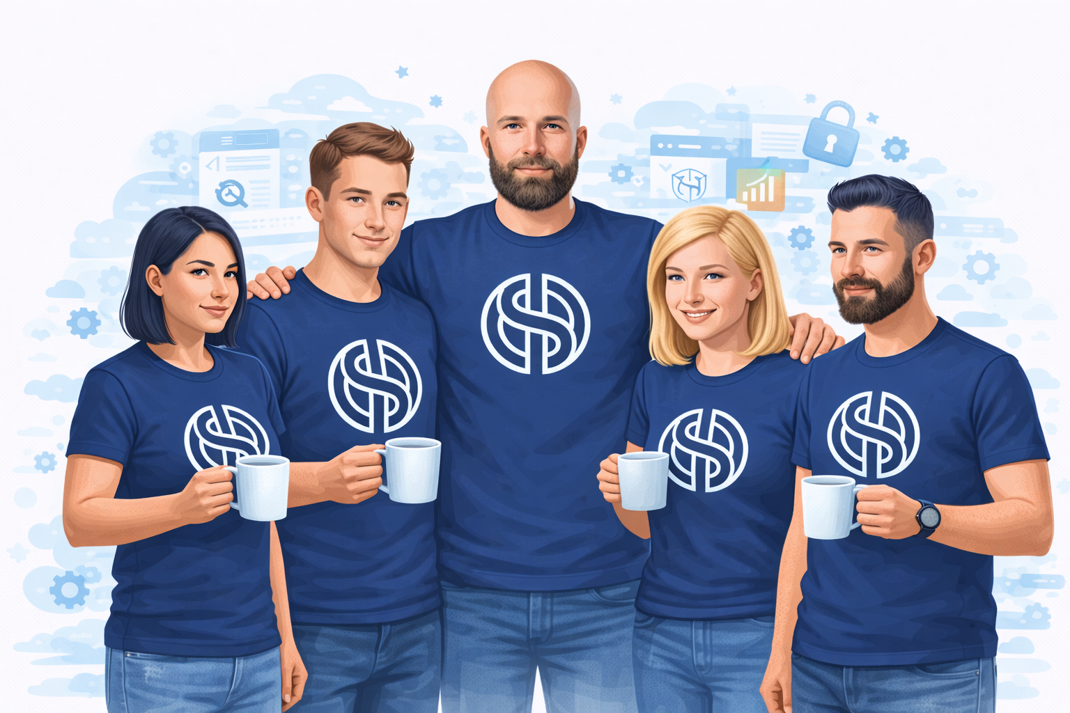 Zespół Informatyk Od Stron przy kawie